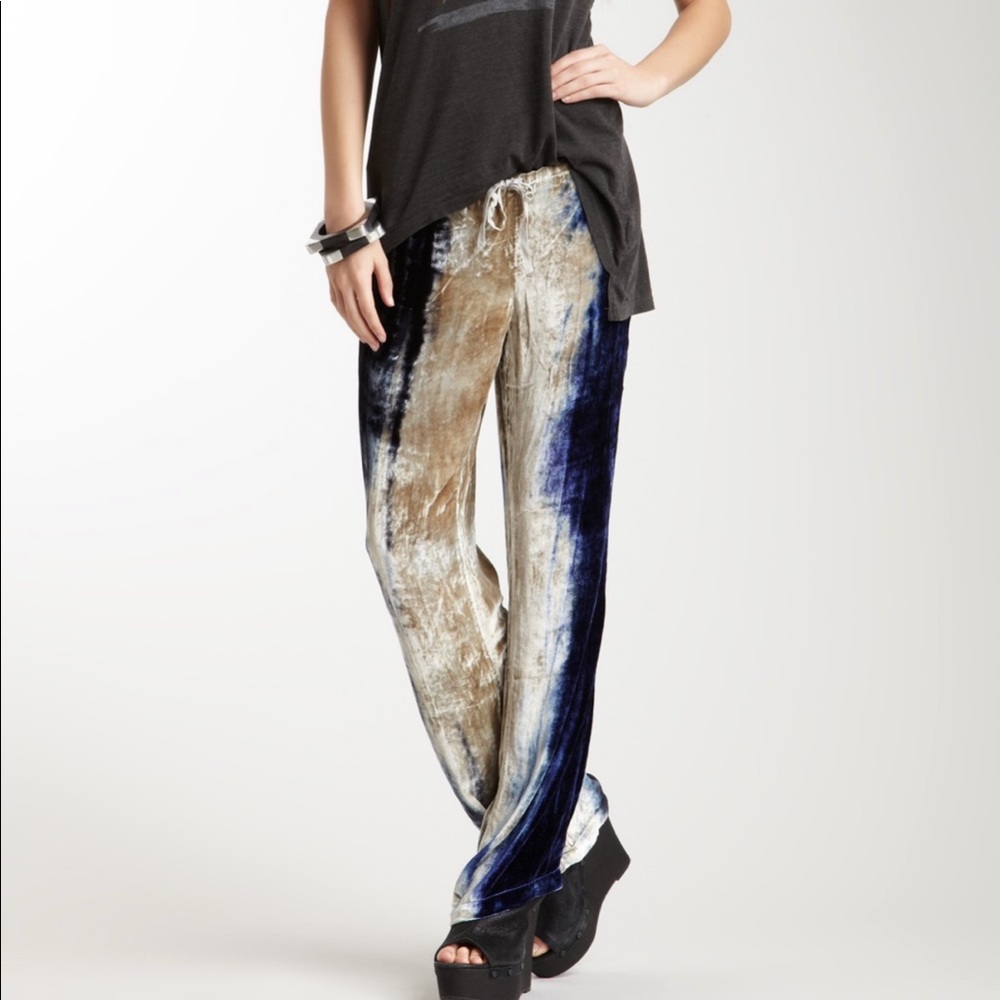 NWT Chaser Velvet Tie Dye Wide Leg Pants - Picture 1 of 12